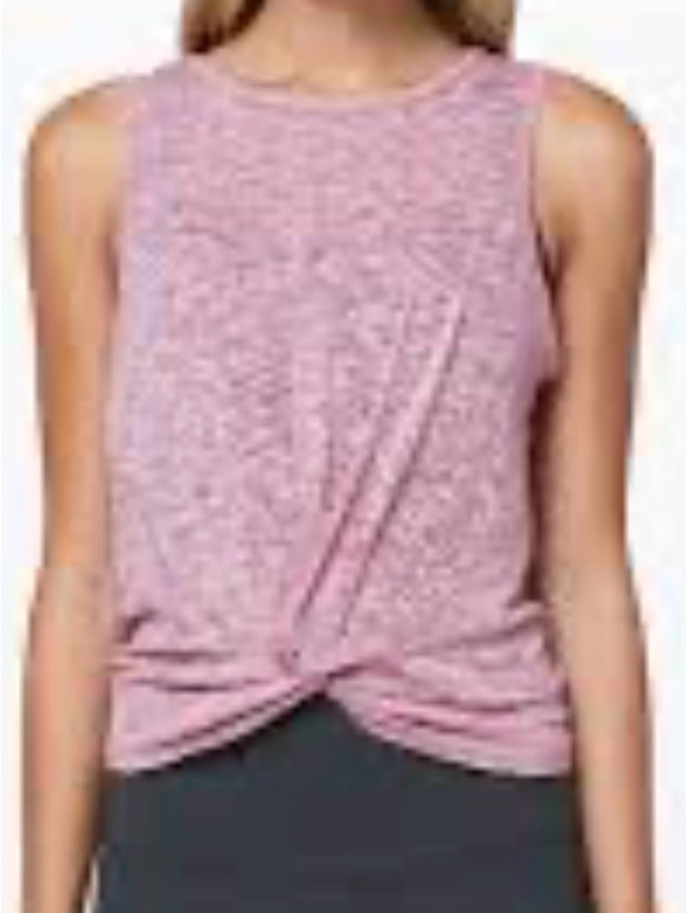 Yogalicious Heathered Mauve Twist-Front Tank